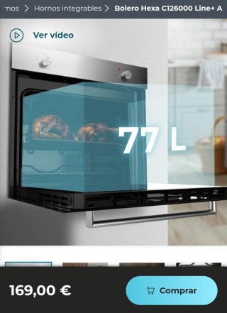 ✅️ Horno Integrable Bolero Hexa C126000 line +A