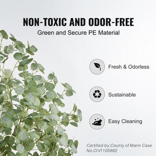 Árbol de Eucalipto Artificial, Planta Falsa de 1.8 m de Altura, Material PE Seguro y Protección Antivuelco, Planta de Bajo Mantenimiento, Árbol Potted Verde Realista para Decoración de Oficina en ...