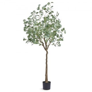 Árbol de Eucalipto Artificial, Planta Falsa de 1.8 m de Altura, Material PE Seguro y Protección Antivuelco, Planta de Bajo Mantenimiento, Árbol Potted Verde Realista para Decoración de Oficina en ...