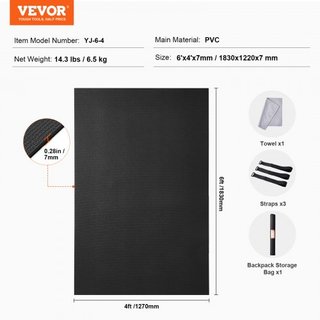 Mat de Ejercicio Antideslizante Yoga Mat Gimnasio Fitness Pilate Mat de Entrenamiento (1.8x1.2 m)