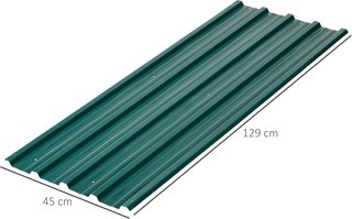 Juego de 12 Paneles de Repuesto para Casetas de Jardín de Acero Galvanizado con Agujeros, 129X45 Cm, Verde