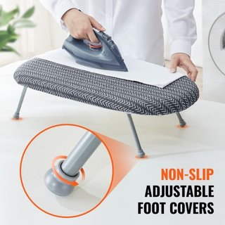 Tabla de Planchar de Mesa 23.4 x 14.4, Tabla de Planchar Pequeña con Funda Resistente al Calor y Funda de Algodón 100%, Tabla de Planchar Mini con Capa de Algodón de Aguja Engrosada de 7 mm para E...