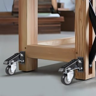 Ruedas de Caster para Banco de Trabajo, Capacidad de Carga de 74.8kg, Juego de 4, Ruedas Retráctiles de 6.3cm de Alta Resistencia, Ruedas Ajustables Montadas Lateralmente con Giro de 360° para Ban...