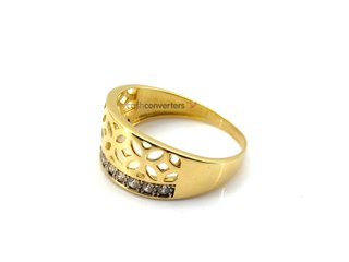 anillo oro 18k con piedra con circonita t. 21 (19,42 mm)