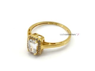 sortija oro 18k con piedra con circonita