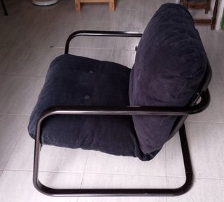 Sillón individual tela y metal
