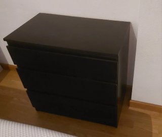 Cajonera Ikea 3 cajones negra