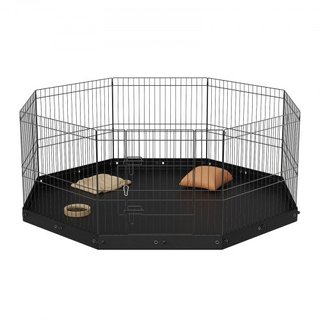 Parco per Cani, Pannelli Pieghevoli in Metallo per Esercizio con Sottopiede, Recinzione per Animali da 61 cm, Box per Cuccioli con Pali da Terra, Parco per Cani...