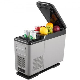 Refrigerador de Coche, Refrigerador de Apoyabrazos de Coche de 12 Voltios, Congelador Portátil de Zona Única de 15 L, Rango Ajustable de -4℉-68℉, Enfriador de Compresor de 12/24V DC y 100-240V AC ...