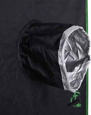 Tienda Hidropónica en Oxford 600D Con 5 Salidas de Aire Regulables y Ventana, Invernadero Hidropónico para Cultivo Con Orificio para Cables Interior, 80X80X160 Cm, Negro