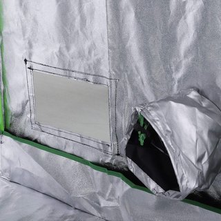 Tienda Hidropónica en Oxford 600D Con 5 Salidas de Aire Regulables y Ventana, Invernadero Hidropónico para Cultivo Con Orificio para Cables Interior, 80X80X160 Cm, Negro
