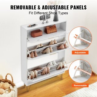 Armario para Zapatos con 3 Cajones Plegables, Armario de Almacenamiento de Zapatos para la Entrada, Organizador de Almacenamiento de Zapatos de Pie para Tacones, Botas, Pantuflas en el Pasillo, Sa...