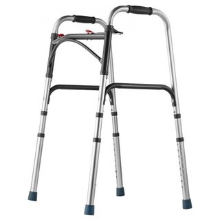 Andador Plegable, Andadores Plegables de 2 Botones con Altura Ajustable de 8 Niveles y Mangos Duraderos, Ayuda de Movilidad de Aluminio Ligero para Ancianos, Discapacitados y Personas con Movilida...