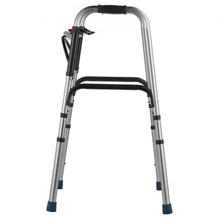 Andador Plegable, Andadores Plegables de 2 Botones con Altura Ajustable de 8 Niveles y Mangos Duraderos, Ayuda de Movilidad de Aluminio Ligero para Ancianos, Discapacitados y Personas con Movilida...