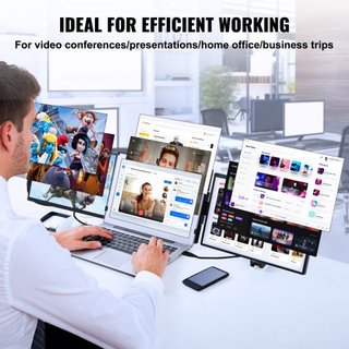 Extensor de Pantalla para Laptop 35.6 cm HD 1080P Monitor Portátil para Laptop de 33-43 cm