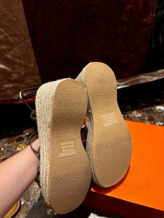 Sandalias Lefties Marrones Cuña Esparto
