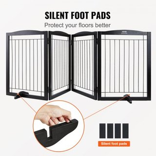 Puerta para Perros Autopropulsada, 32" H x 96.5" W Puerta para Mascotas Autopropulsada, Puerta para Perros Plegable de 4 Paneles para Pasajes Anchos y Estrechos, Barrera para Perros Expandible con...