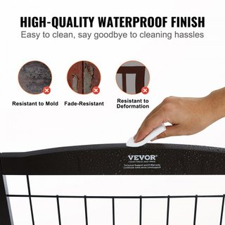 Puerta para Perros Autopropulsada, 32" H x 96.5" W Puerta para Mascotas Autopropulsada, Puerta para Perros Plegable de 4 Paneles para Pasajes Anchos y Estrechos, Barrera para Perros Expandible con...