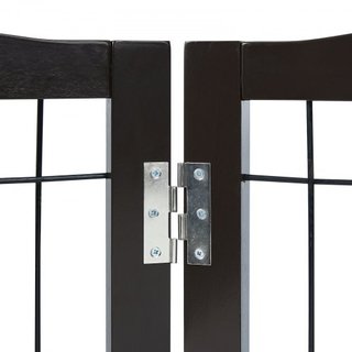 Puerta para Perros Autopropulsada, 32" H x 96.5" W Puerta para Mascotas Autopropulsada, Puerta para Perros Plegable de 4 Paneles para Pasajes Anchos y Estrechos, Barrera para Perros Expandible con...