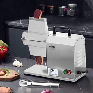 Ablandador de Carne Comercial, Herramienta de Cocina de Acero Inoxidable de Alta Resistencia con Mango, Pinzas para Carne y Cepillo de Limpieza, Máquina Ablandadora de Carne Eléctrica de 450W para...