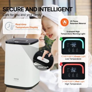 Calentadores de Toallas para Baño, Cubo Calentador de Toallas con Bloqueo para Niños y Indicador de Alta Temperatura y Temporizador de Retraso de 24H y Apagado Automático, Acomoda hasta 4 Toallas ...