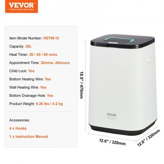 Calentadores de Toallas para Baño, Cubo Calentador de Toallas con Bloqueo para Niños y Indicador de Alta Temperatura y Temporizador de Retraso de 24H y Apagado Automático, Acomoda hasta 4 Toallas ...