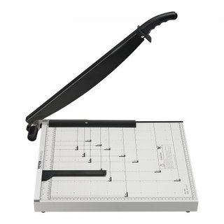 Cortadora de Papel, Trimmer Guillotina, Longitud de Corte de 457.2 mm, Capacidad de 20 Hojas, Cortadora de Papel Guillotina de Alta Resistencia con Barandilla/ Bloqueo de Cuchilla para Cartulina/C...