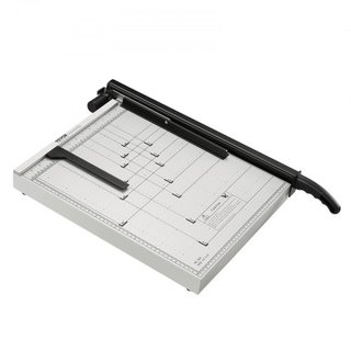 Cortadora de Papel, Trimmer Guillotina, Longitud de Corte de 457.2 mm, Capacidad de 20 Hojas, Cortadora de Papel Guillotina de Alta Resistencia con Barandilla/ Bloqueo de Cuchilla para Cartulina/C...