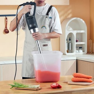 Batidora de Inmersión Comercial, Mezclador de Mano Pesado de 500 Vatios, Mezclador de Variedad de Velocidades con Cuchilla de Acero Inoxidable 304, Mezclador Portátil Multiusos para Sopa, Batido, ...