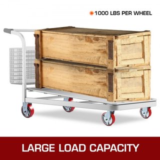 4 Paquete de Ruedas de Caster 15.24 x 5.08 cm 2 Rígidas y 2 Giratorias con Freno Lateral Placa de Núcleo de Hierro de Poliuretano Capacidad de 453.59 kg Por Rueda