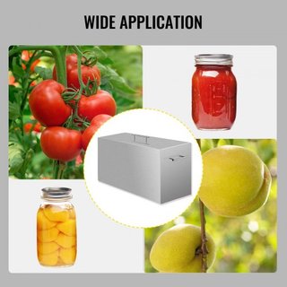 Cazuela de Baño María, Olla de Canner de 15 Cuartos para Estufa, Cazuelas de Agua Hirviendo con 2 Rejillas para Conservas, Olla Grande de Acero Inoxidable de Grado Alimenticio 304, Cazuela de Fond...