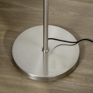 Lámpara De Pie Moderna Con 3 Puntos De Luz, Lámpara De Pie De Metal Y Vidrio, Ø27X169Cm, Plata