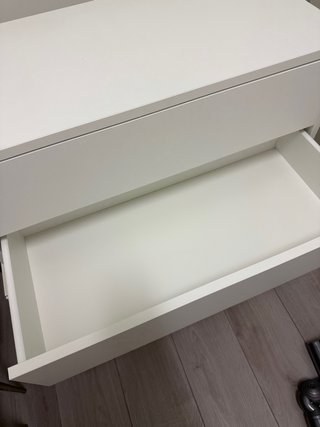 Mueble de almacenaje con 2 cajones, blanco