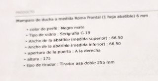 Mampara Ducha Cristal Negra