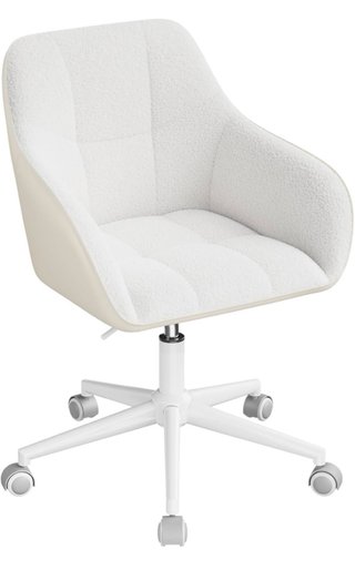 Silla ergonómica beige y blanca