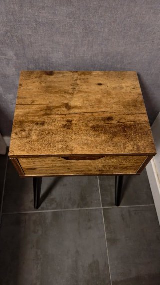 Mesita de noche madera y metal