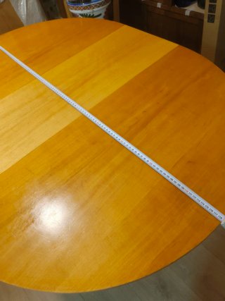Mesa comedor redonda, madera maciza, extensible
