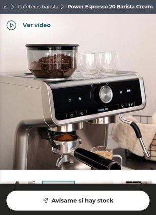 ✅️ Cafetera Power Espresso 20 Barista Cream