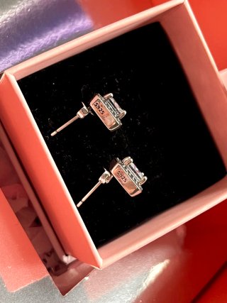 Pendientes Pandora Cuadrados Plata y Circonita