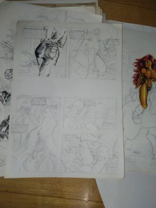 Carpeta con Dibujos Originales para Comic R.GRILLO