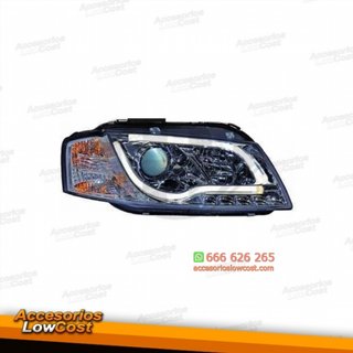 FAROS CON LUZ DIURNA TFL AUDI A3 8P. FONDO CROMO.