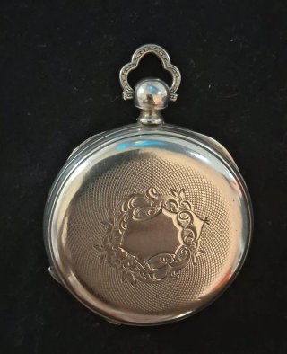 Reloj de bolsillo antiguo Huit Rubis de plata