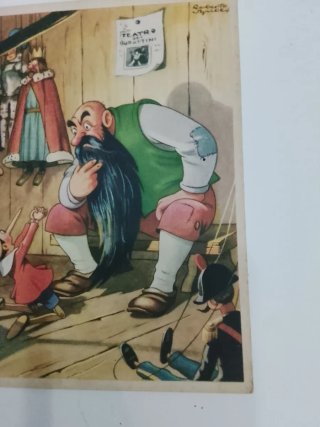 Cartolina rara Pinocchio Burattini