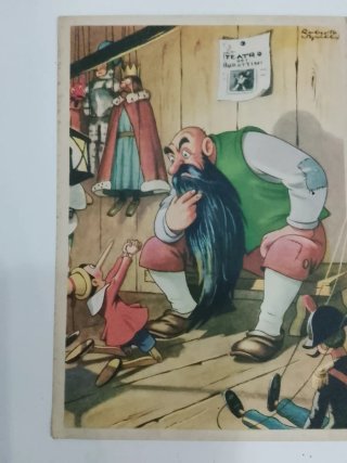 Cartolina rara Pinocchio Burattini