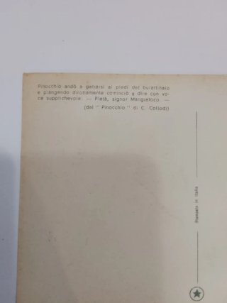 Cartolina rara Pinocchio Burattini