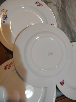 4 Platos Porcelana Flores Multicor