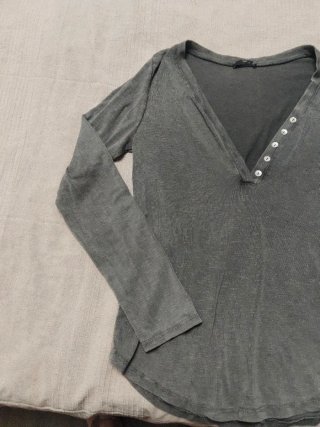 Jersey cuello pico mujer talla L gris