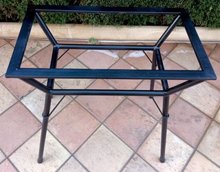 Mesa antigua auxiliar Bistró 1930 mármol y hierro