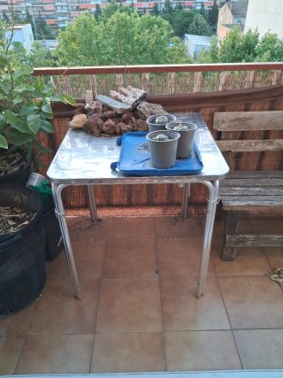 Mesa metálica plegable