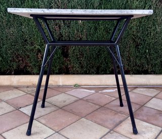 Mesa de jardín Bistró Antigua Mármol y Metal 1930